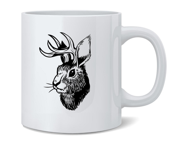 Jackalope Head Western Funny Ceramic Coffee Mug Tea Cup Fun Novelty Gift 12 oz