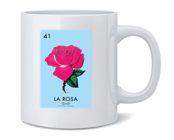 La Rosa Rose Loteria Card Mexican Bingo Coffee Mug 12oz