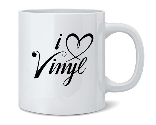 I Love Vinyl Records Music Retro Coffee Mug Tea Cup 12oz