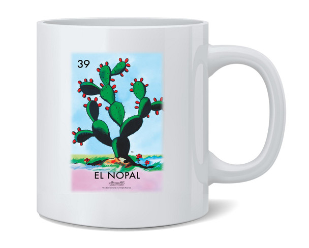 El Nopal Cactus Loteria Card Mexican Bingo Ceramic Coffee Mug Tea Cup Fun Novelty Gift 12 oz