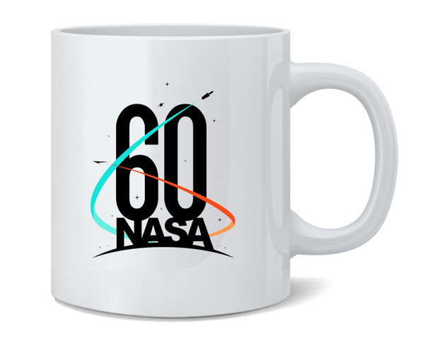 NASA 60th Anniversary Logo Ceramic Coffee Mug Tea Cup Fun Novelty Gift 12 oz