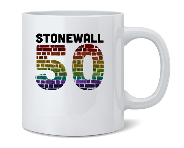 Stonewall Riots 50th Anniversary LGBTQIA Pride Ceramic Coffee Mug Tea Cup Fun Novelty Gift 12 oz