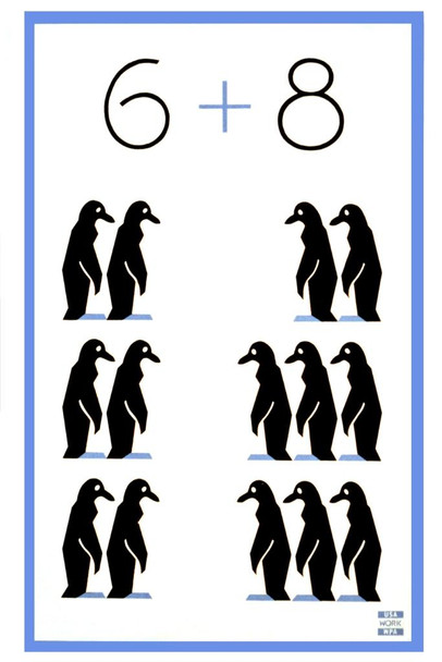 6 Plus 8 Penguins Math Classroom Education Penguin Poster Penguin Home Decor Gentoo Penguin Wall Decor Arctic Ice Animal Wildlife Art Print Snow Nature Print Cool Wall Decor Art Print Poster 24x36