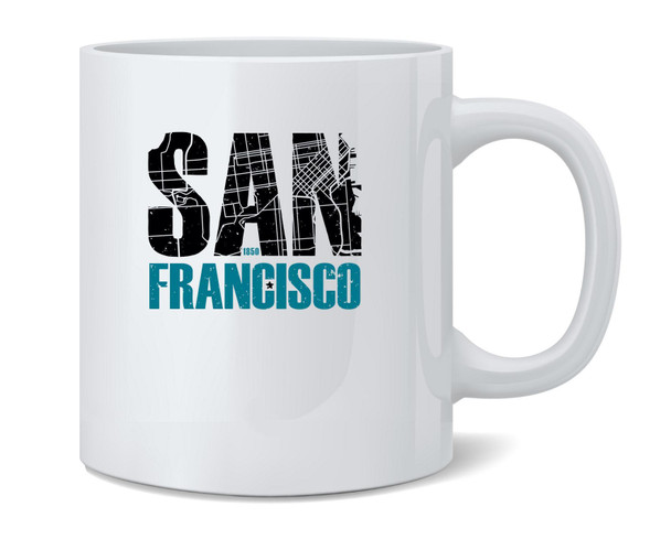San Francisco California Retro Map Travel Coffee Mug 12oz