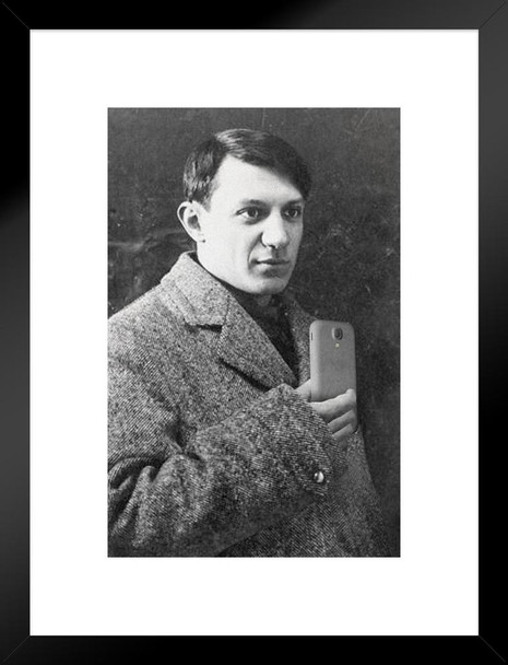 Pablo Picasso Parody Selfie Portrait Photo Funny Fine Art Print Picasso Wall Art Cubism Expressionism Artwork Style Abstract Symbolist Painting Canvas Matted Framed Art Wall Decor 20x26