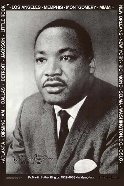 Laminated Martin Luther King MLK Memorial Retro Vintage Black White Photo Portrait Poster Dry Erase Sign 12x18