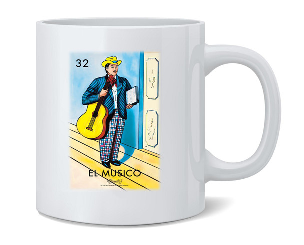 El Musico Musician Loteria Card Mexican Bingo Mug 12oz