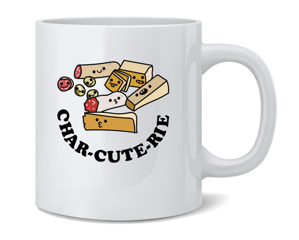 CharCUTErie Board Cute Funny Ceramic Coffee Mug Tea Cup Fun Novelty Gift 12 oz