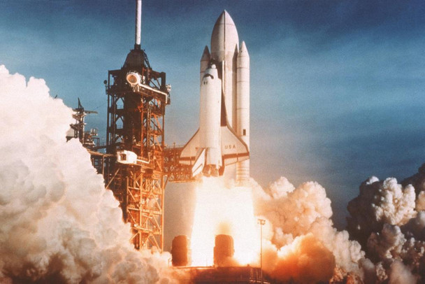 Laminated Space Shuttle Launch Take Off Photo Art Print Poster Dry Erase Sign 36x24