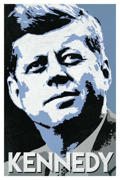 Laminated JFK John F Kennedy President Portrait Pop Art Poster Dry Erase Wall Art 24x36