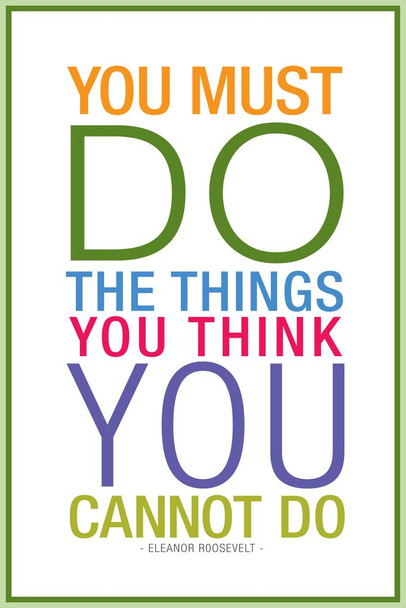 Laminated Eleanor Roosevelt You Must Do Things You Think You Cannot Color Poster Dry Erase Sign 24x36
