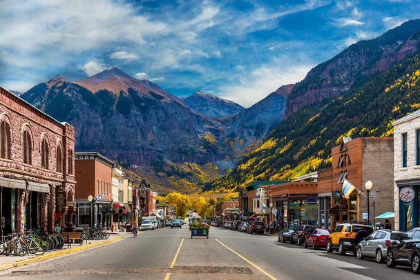 Laminated Main Street Telluride Colorado Photo Art Print Poster Dry Erase Sign 36x24