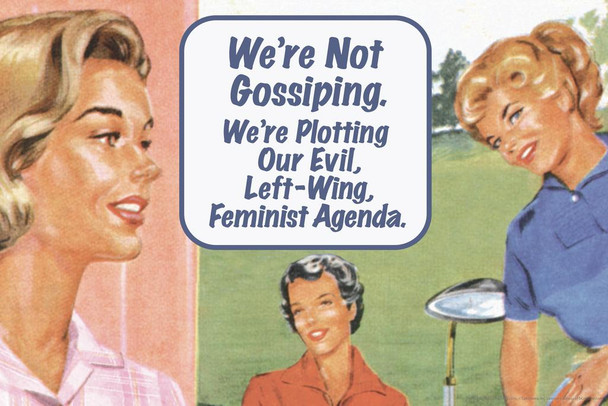 Laminated Were Not Gossiping Were Plotting Our Evil Left Wing Feminist Agenda Humor Female Empowerment Feminism Woman Women Rights Matricentric Empowering Equality Justice Dry Erase Wall Art 36x24