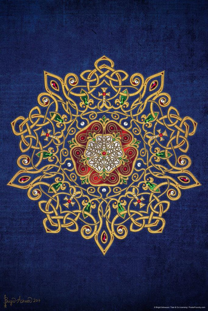 Laminated Celtic Tudor Rose by Brigid Ashwood Art Print Poster Dry Erase Wall Art 24x36