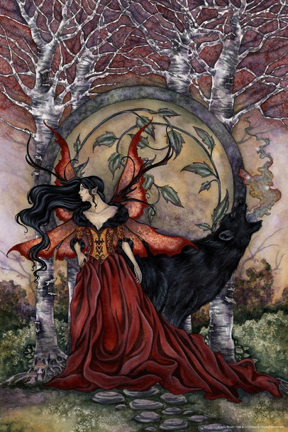 Laminated Beauty and the Beast by Amy Brown Art Print Poster Dry Erase Wall Art 24x36