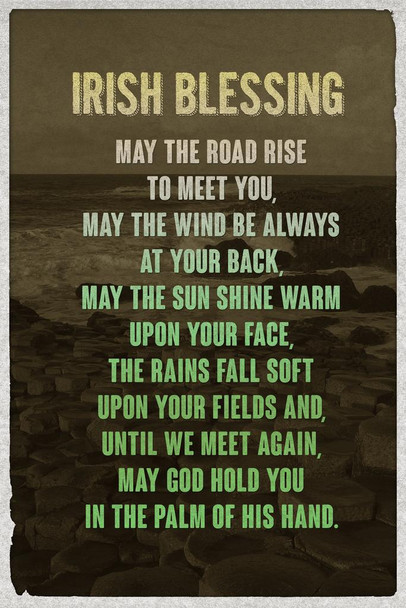 Laminated Irish Blessing Art Print Poster Dry Erase Sign 24x36