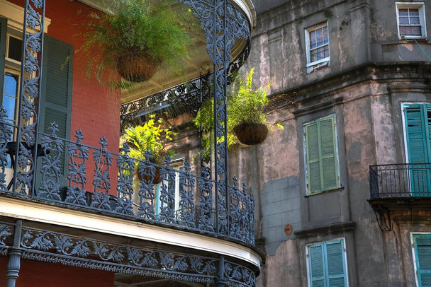 Laminated New Orleans French Quarter Architecture Photo Art Print Poster Dry Erase Wall Art 36x24