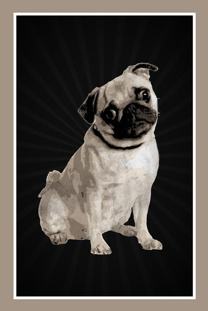 Laminated Dogs Pugs Painting Brown Black Dog Posters For Wall Funny Dog Wall Art Dog Wall Decor Dog Posters For Kids Bedroom Animal Wall Poster Cute Animal Posters Poster Dry Erase Wall Art 24x36