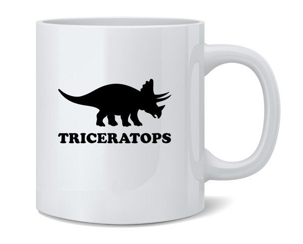 Triceratops Retro Dinosaur Silhouette Coffee Mug 12oz