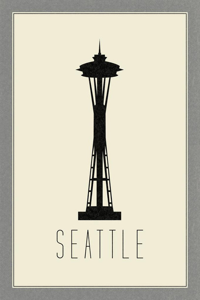 Laminated Seattle Space Needle Cream Cities Art Print Cool Wall Art Poster Dry Erase Sign 24x36