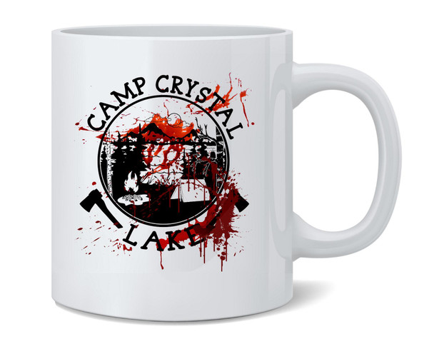 Camp Crystal Lake Counselor Costume Staff Bloody Ceramic Coffee Mug Tea Cup Fun Novelty Gift 12 oz