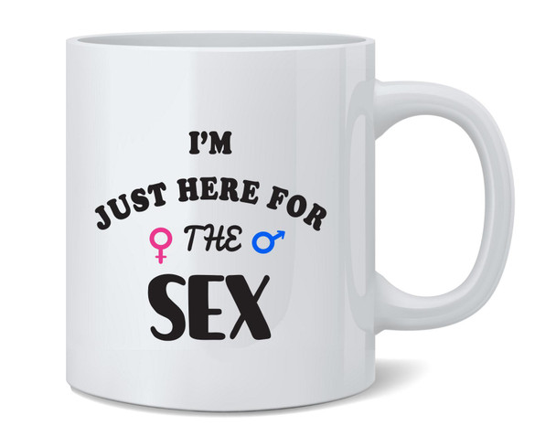 Gender Reveal Im Just Here For The Sex Funny Ceramic Coffee Mug Tea Cup Fun Novelty Gift 12 oz