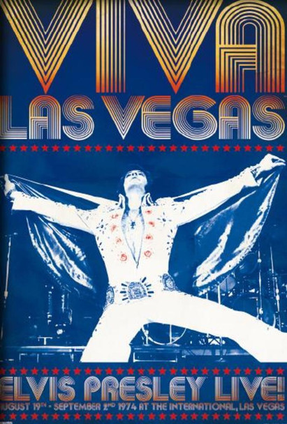 Laminated Elvis Presley Viva Las Vegas Poster Dry Erase Sign 24x36