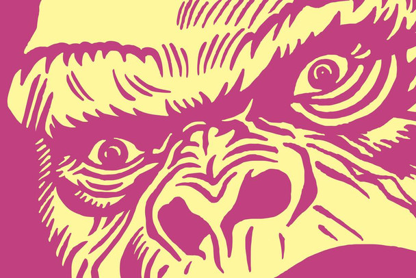 Laminated Close Up of a Gorilla Retro Pop Pictures Of Gorillas Poster Primate Poster Gorilla Picture Paintings For Living Room Decor Tropical Nature Wildlife Art Print Poster Dry Erase Wall Art 36x24