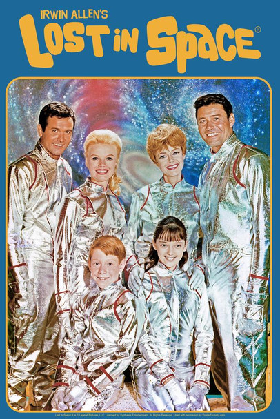 Laminated Lost In Space Cast In Spacesuits TV Show Poster Dry Erase Sign 24x36