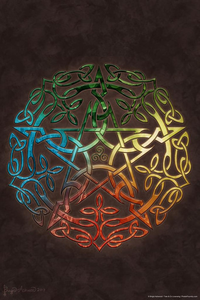 Laminated Elemental Pentacle by Brigid Ashwood Art Print Poster Dry Erase Wall Art 24x36