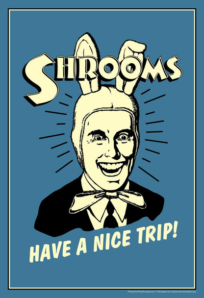 Laminated Shrooms! Have A Nice Trip! Vintage Style Retro Humor Poster Dry Erase Sign 24x36