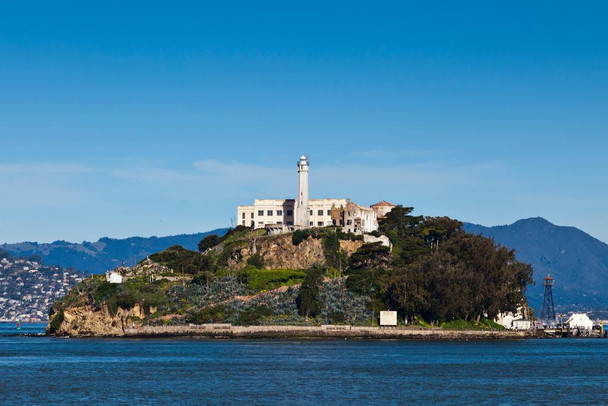 Laminated Alcatraz Island San Francisco Bay California Photo Photograph Poster Dry Erase Wall Art 36x24