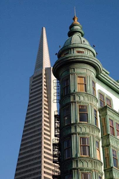 Laminated San Francisco California Architectural Landmarks Photo Photograph Poster Dry Erase Sign 24x36