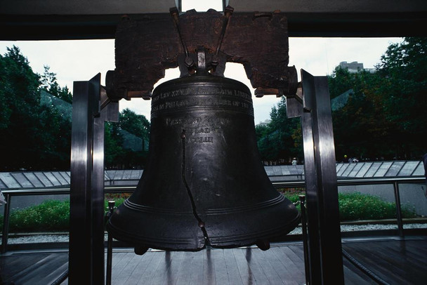 Laminated Liberty Bell With Crack Shown Philadelphia Photo Photograph Poster Dry Erase Wall Art 36x24