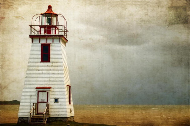 Laminated Stormy Coast with Lighthouse Photo Photograph Poster Dry Erase Sign 36x24