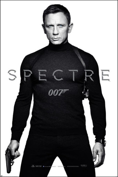 Laminated James Bond Spectre 007 Spy Film Movie Series Daniel Craig Black And White Teaser Poster Dry Erase Sign 24x36
