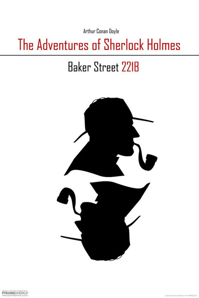 Laminated Adventures of Sherlock Holmes Doyle Silhouette Art Print Poster Dry Erase Sign 24x36