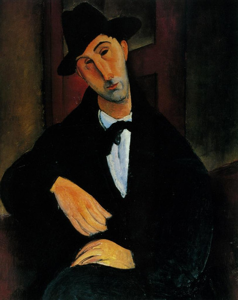 Laminated Amedeo Modigliani Portrait Mario Varvogli 1919 Oil On Canvas Expressionism Painting Poster Dry Erase Sign 24x36