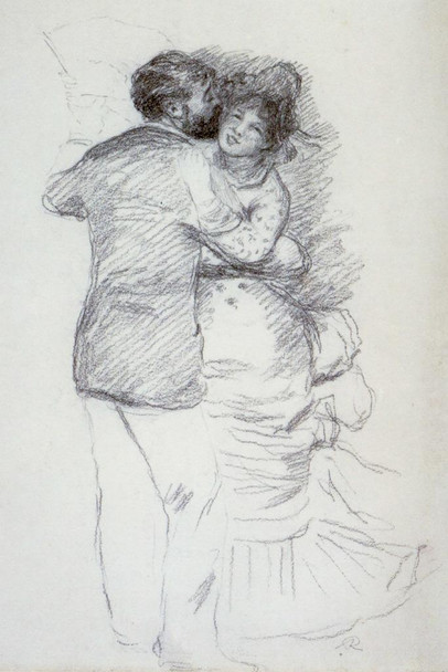 Laminated Pierre Auguste Renoir Study for Dance in the Country Realism Romantic Artwork Renoir Canvas Wall Art French Impressionist Art Posters Portrait Painting Poster Dry Erase Sign 24x36