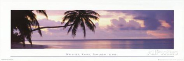 Maldives Kaafu Fihalhohi Tropical Island Panorama Photo Photograph Cool Wall Decor Art Print Poster 36x12