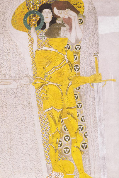 Laminated Gustav Klimt Beethoven Frieze The Well Armed Strong Compassion and Ambition Poster Dry Erase Sign 24x36