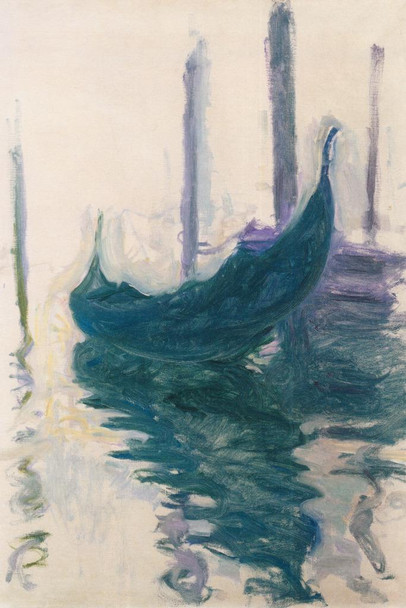 Laminated Claude Monet Gondola in Venice Poster Dry Erase Sign 24x36