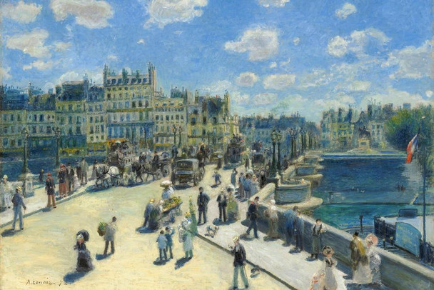 Laminated Pierre Auguste Renoir Le Pont Neuf Paris Realism Romantic Artwork Renoir Canvas Wall Art French Impressionist Art Posters Painting Wall Decor Landscape Posters Poster Dry Erase Sign 36x24