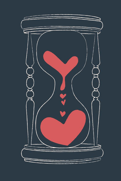 Laminated Forever Love Hourglass Romance Romantic Gift Valentines Day Decor Poster Dry Erase Sign 24x36