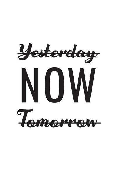 Laminated Not Yesterday Not Tomorrow NOW Art Print Poster Dry Erase Sign 24x36