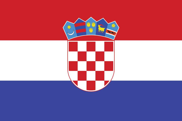 Laminated Croatia National Flag Poster Dry Erase Sign 24x36
