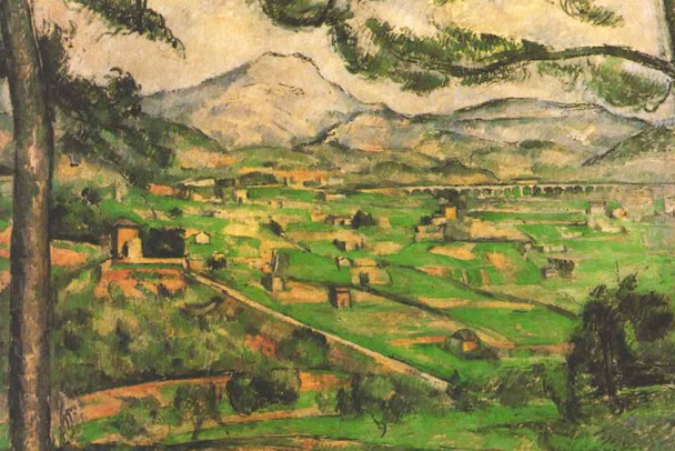 Cezanne Montagne Sainte Victoire with Large Pine Impressionist Posters Paul Cezanne Art Prints Nature Landscape Wall Art French Artist Wall Decor Romantic Art Laminated Dry Erase Wall Poster 36x24