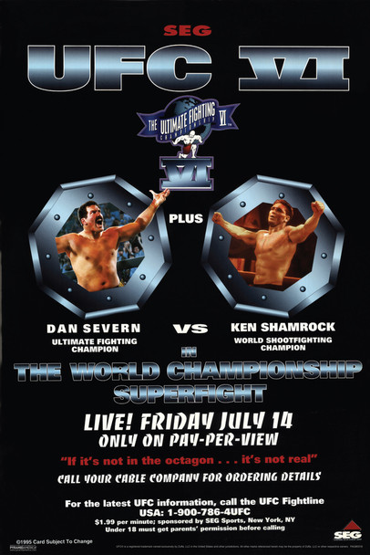 Official UFC 6 Dan Severn Ken Shamrock Sports Cool Wall Decor Art Print Poster 12x18