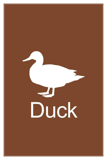 Laminated Farm Animal Duck Silhouettes Classroom Learning Aids Barnyard Farming Farm Brown Poster Dry Erase Sign 24x36