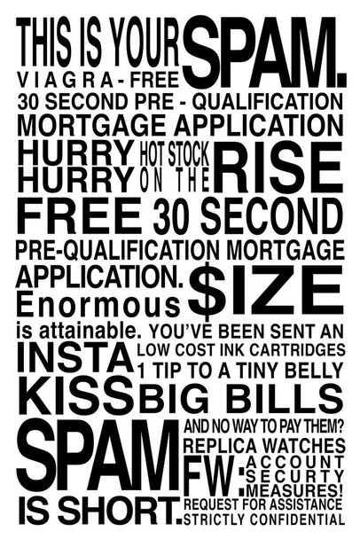 Laminated Spamifesto White Demotivational Funny Poster Dry Erase Sign 24x36